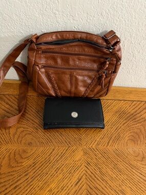 Brown Crossbody Shoulder Bag with wallet